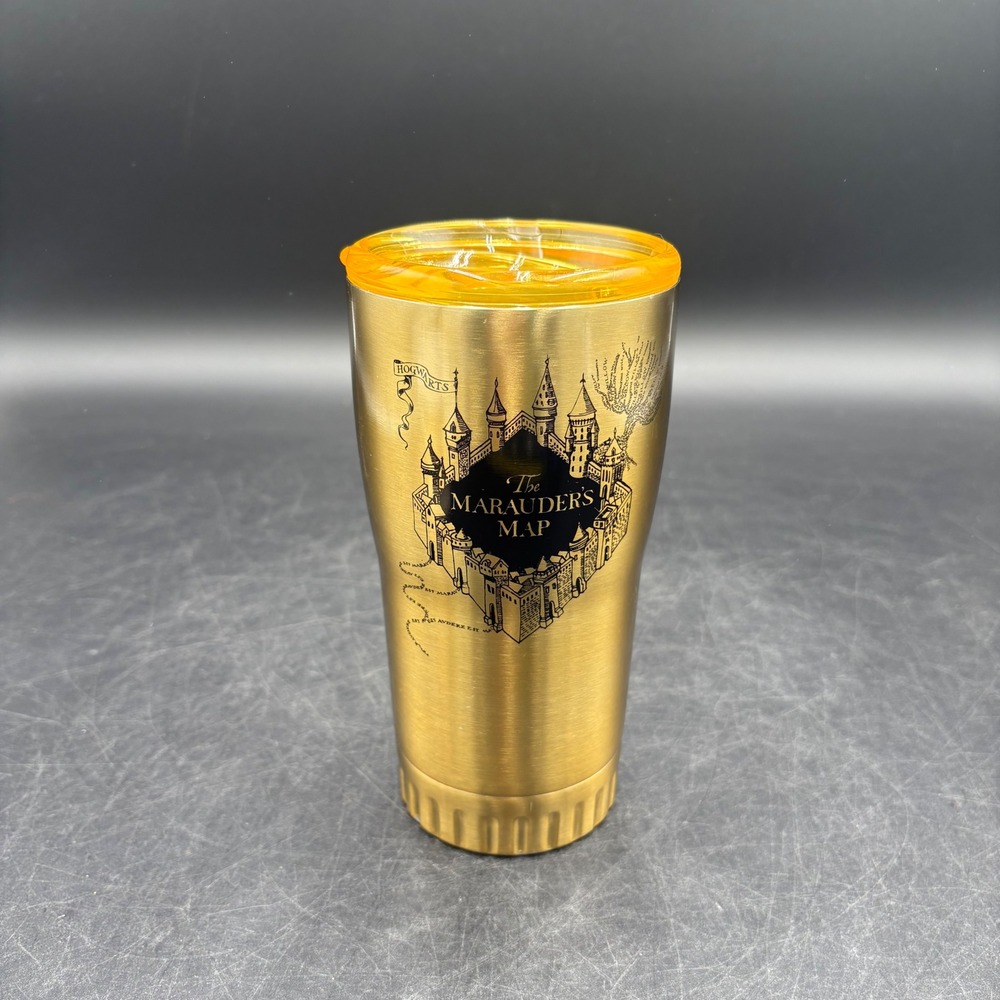 Harry Potter Marauders Map Gold Stainless Steel Insulated Tumbler Travel Mug